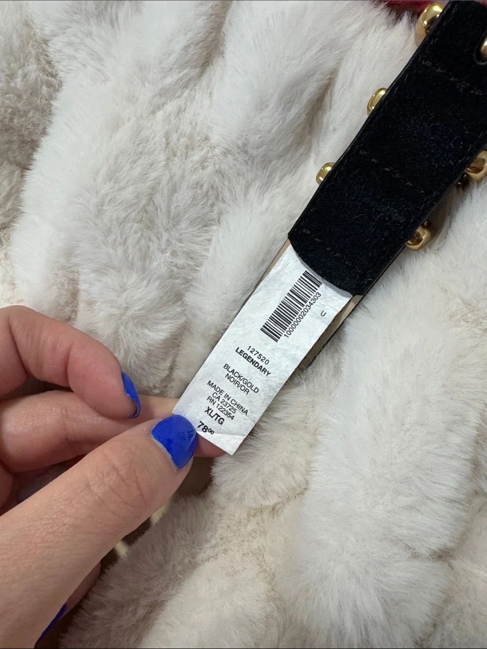 Aritzia Black Leather Belt with Gold-Tone Buckle Accents